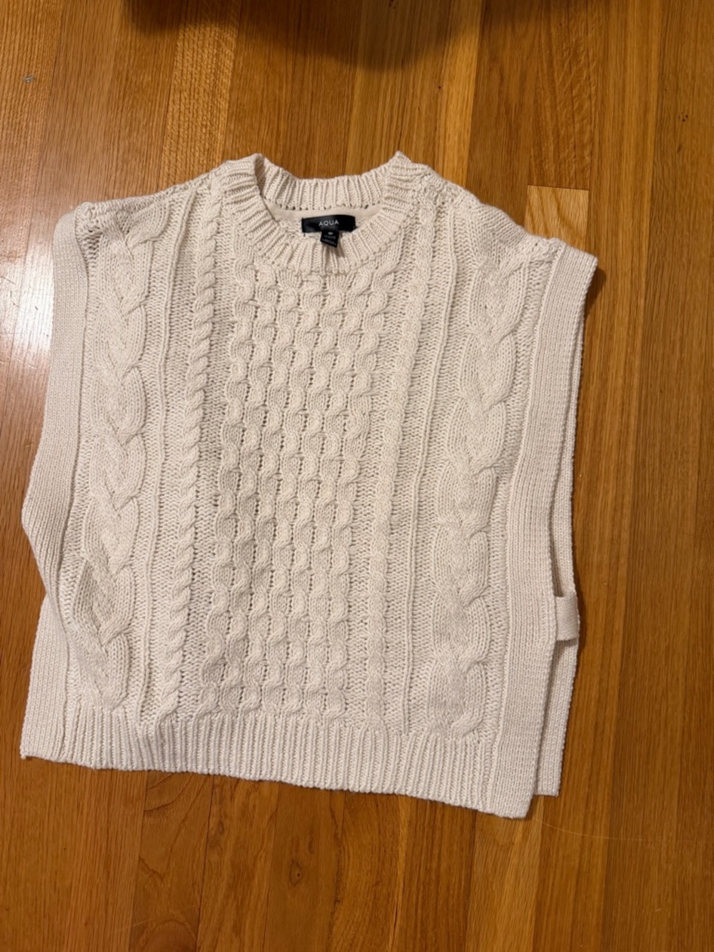 Aqua Cream Cable Knit Sweater Vest